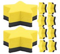 Toyvian Mini gommes effaçables à Sec 24 pièces Effaceurs de Tableau Blanc magnétiques d'étoile Jaune, Accessoires pour Tableau Blanc en Feutre et EVA, pour enseignement et Bureau, faciles