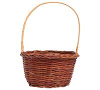 Toyvian Mini Panier Décoratif Marron en Plastique Tissé la Main Anse Ronde, Décoration de Bureau Créative et Accessoire Photo pour Activités DIY de Pâques