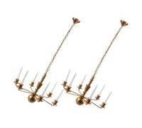 Toyvian Mini Plafonnier Décoratif pour Table De Sable pour Amateurs De Modélisme, Lot De 2 Pièces Or Chaud, Lampe d 39 Aménagement Paysager LED, Éclairage Miniature pour Scènes DIY