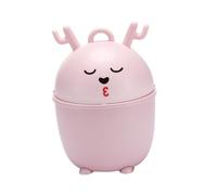 Toyvian Mini Poubelle de Bureau Plastique avec Rabat Motif Cerf Corbeille de Table Rose Compacte pour Maison et Bureau Rangement Pratique pour Petits Déchets