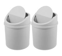Toyvian Mini Poubelle Polyvalente à Couvercle Basculant Lot de 2, Petite Poubelle de Rangement pour Bureau et Salon, Seau à Ordures Compact pour Déchets Divers