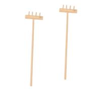 Toyvian Mini Râteau De Jardin Zen en Bambou 14cm x 3.5cm 2 Pièces pour Bac à Sable Accessoires De Jardinage Décoration De Mini Jardin Outils De Contemplation Création De Motifs