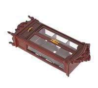 Toyvian Miniature House Furniture Double Door Mini Bookshelf Cabinet for Dollhouse Living Vintage Wooden Storage Shelf for Mini Scene Accessories