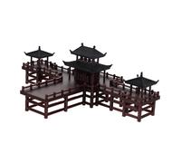 Toyvian Miniature Pavilion Model Aquarium Statue Plastic Fish Tank Ornament Small Chinese Garden Pavilion Figurine for Zen Garden Terrarium Decor