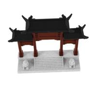 Toyvian Miniature Pavilion Statue for Aquarium and Bonsai Detailed Chinese Architecture Ornament for Micro Landscape and Zen Garden Decoration