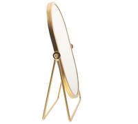 Toyvian Miroir de Maquillage de Bureau Pied, Ovale, Métal Doré Vintage | Rotation à Angle Infini, Reflet , Pose Facile, Format Portable, Cadre Ovale, Usage Coiffeuse