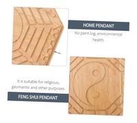 Toyvian Miroir Feng Shui Taï Chi Bois Naturel Ornement Murale Décoratif Maison pour Protection et Pendentif Feng Shui Exorcisme et Bénédiction