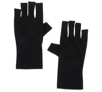 Toyvian Mitaines Anti-uv pour Ongles Gel, sans Doigts, en Polyester Noir Épais, Protection UV pour Manucure Gel, Confort et Flexibilité, pour Nail Art et Activités Extérieures