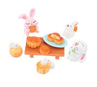 Toyvian Modèle de Lapin en Résine Décoratif pour Ornement de Festival Figurine Charmante Décoration de Jardin Objet d'Art Élégant