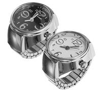 Toyvian Montre-bague Numérique Décorative 2pcs en Acier Inoxydable