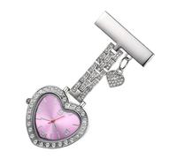 Toyvian Montre Infirmière à Clip de Cœur avec Décorations Brillantes Montre de Poche pour Femme Légère et Portable pour Surveillance Infirmière au Travail Accessoire Médical Pratique