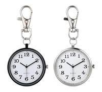 Toyvian Montres de Poche Infirmière en Alliage 2Pcs Grand Affichage Quartz, Porte-Clés Élégant pour Surveillance Infirmière en Milieu Hospitalier