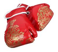 Toyvian Moufles de Boxe Garçon et Filles 6oz Rouge PU Résistant Confortables pour Sparring Kickboxing Entraînement Accessoires Boxe Garçon et Filles Usage Sportif