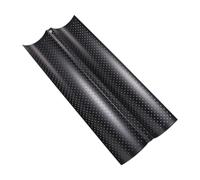 Toyvian Moule à Français 2 Compartiments Petit Format 38x16x2 Cm en Acier Inoxydable Antiadhésif Noir, Plaque de Cuisson pour Baguettes, Cuisson Homogène Maison et Restauration