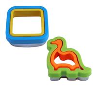 Toyvian Moule à Sandwich 2 Pièces en Acier Inoxydable Antiadhésif Formes Carrée et Dinosaure Moule à Toast Fait Maison Outil de Découpe Gâteau Ustensile Pâtisserie Créatif