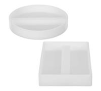 Toyvian Moule en Silicone pour Porte-Cartes de Visite 2 Pièces Moule à Goutte de Cristal Blanc Résine Époxy pour Loisirs Créatifs Présentoir de Bureau Démoulage Facile Création DIY