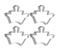 Toyvian Moules à Biscuits Anti-adhésif et Anti-rouille 4pcs Forme Couronne en Acier Inoxydable Argenté pour Pâtisserie Créative la Cuisine et Boulangerie