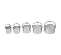 Toyvian Moules à Pâtisserie Ronds en Acier Inoxydable 5 Pièces, Emporte-Pièces pour Découper Pâte, pour Biscuits et Préparation Culinaire à Domicile