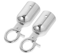 Toyvian Mousqueton d'extrémité de corde, embout de cordon avec crochet en acier inoxydable argent, 2pcs, pour balustrades, homes, secure the rope in place, resistant