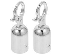 Toyvian Mousqueton d'extrémité de corde, embouts de cordon en acier inoxydable argent, 2pcs, pour balustrades et rope railings, secure the rope in place, easy to install, homes