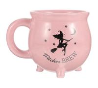 Toyvian Mug Chaudron Sorcière en Céramique 450 Ml Rose Noir, Tasse à Café Originale pour Infusion et Boissons Chaudes, Décoration Halloween Maison et Bureau, Présent Créatif 1 Pièce