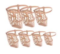 Toyvian Muselière de Chien Plastique avec Panier, Sangle en Cuir PU Réglable, Protège-Gueule Anti-Morsure Sûr et Chiens Animaux Compagnie