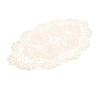 Toyvian Nappe Crochet Ajourée Décorative Tissu Délicat pour Table Ovale Housse Anti-poussière et Décor Rétro pour Salon et Cuisine Lavable et Pratique