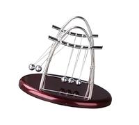 Toyvian Newton's Cradle Toy Small Arch Desktop Ornament Five Balls Balance Kinetic Physics Experiment Educational and Decorative Toy for Home Office