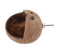 Toyvian Nid D’Oiseau Naturel en Coque De Noix Artisanale, Nid De Perroquet Suspendu, Maison De Reproduction Robuste, Logement pour Cage Ou Jardin, Habitat pour Perruches Et Perroquets