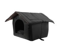 Toyvian Nid de Chat imperméable chauffé Animal de Compagnie Animaux de Compagnie Dehors Chaud nid de Chat Errant Maison de Chat à l'épreuve des intempéries Maison d'abri éponge Noir