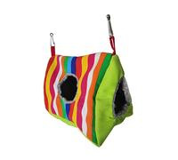 Toyvian Nid Doux à Double Trou pour Oiseaux Hamac Créatif et Confortable pour Perruches et Oiseaux Rayé