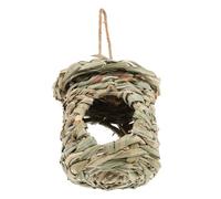 Toyvian Nid Oiseau Tressé Herbe Naturelle pour Extérieur Maison Suspendue pour Oiseaux avec Protection Froid Pluie pour Petits Oiseaux Cottage de Reproduction pour Jardin
