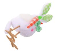 Toyvian Oiseau Décoratif de Pâques Vert avec Oreilles de Lapin en Tissu, Pièce Maîtresse Printanière pour Décoration de Table et Fête de Pâques
