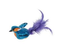 Toyvian Oiseau Volant pour Chat D’Intérieur Sons Réalistes Baguette Interactive Bleue à Plumage à Taquiner pour Chatons Stimulant Chasse et Exercice