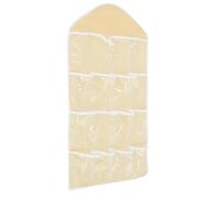 Toyvian Organisateur de Placard Suspendu 16 Cases Beige en Nylon PE | Fenêtre Transparente et Crochet Pratique, Tri Facile des Sous-vêtements, Chambre et Maison, Grosse Capacité