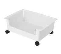 Toyvian Organisateur de Rangement en Plastique Blanc Camélia Petit Format avec roulettes - Chariot de Bureau à roulettes pour Dortoir Boîte de Rangement pour Livres Conteneur Mobile
