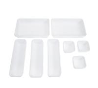 Toyvian Organisateur de Tiroir en Plastique Blanc 8 Pièces Boîtes de Rangement Polyvalentes pour Maquillage et Bureau Séparateurs Modulables pour Commode Salle de Bain Cuisine