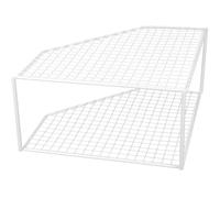 Toyvian Organisateur Multifonction d'angle Double Niveau 18 CM Blanc Support à Casseroles en Fer pour Rangement la Cuisine sous Évier Égouttoir Pratique