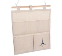 Toyvian Organisateur Mural en Toile de Jute Jaune, Pochette Multi-Usage Suspendue pour Rangement Mural, Aménagement Chambre, Pratique pour Télécommande et Petits Objets, Taille Moyenne,