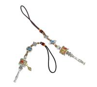 Toyvian Ornement Bouddhiste Moulin à Prières Et Pendentif Amulette En Métal Vajra, Lot De 2, Amulette De Protection Unisexe, Décoration Pour Rétroviseur De Voiture Et Breloque Pour Paquet à Main