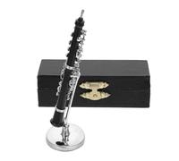 Toyvian Ornement Double Hautbois Miniature Vinyle et Métal avec Support et Boîte Noire Décoration de Table pour Bureau Salon et Magasin Instruments Couleur Couleur