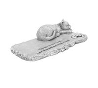 Toyvian Ornements De Chat Décor Pierres Tombales À Thème Souvenir Statue du Jardin pour Chat Pierre Tombale Jardin pour Animaux De Compagnie Urne pour Chat Roux Résine Gris