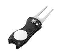 Toyvian Outil à Divot Pliable en Alliage D'aluminium Noir Prise Ergonomique et Design Moderne, Accessoire Portable pour Réparation de Marques de Balle Golf