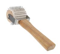 Toyvian Outil de Décapsulation Rouleau à Aiguilles en Acier Inoxydable et Manche en Bois, Facile à Saisir, pour Cadres de Ruches et Extraction de Miel