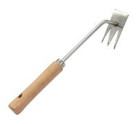 Toyvian Outil de Jardin Multifonction Acier Inoxydable Désherbeur Manuel Ergonomique Râteau Léger pour Extraction des Mauvaises Plantes Arracheur Robuste avec Manche Pratique