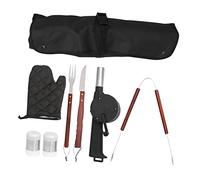 Toyvian Outils Barbecue Portable pour Extérieur avec Manique De Barbecue Noir Kit