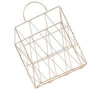 Toyvian Panier de Rangement en Fil de Fer Doré, Panier Métallique Moyen Format Poignées, Surface Lisse, pour Organiser Bureau, la Cuisine et Salle de Bain