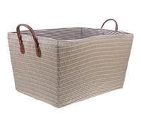 Toyvian Panier de Rangement Tissé Pliable Grande Capacité Corde Effet Rotin pour Vêtements Jouets et Maison