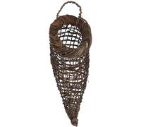 Toyvian Panier Mural Décoratif en Osier Tressé à la Main Forme de Corne Dimensions 25 X 14 X 11 CM Panier Suspendu Rustique pour Décoration Intérieure et Extérieure Rangement