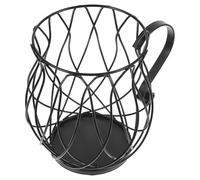 Toyvian Panier Porte-capsules de Café en Fer Noir Stable Design Oreilles de Chat, Accessoire Pratique pour Bureau et Rangement de Snacks ou Sachets de Thé